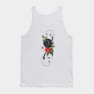 Black and Red Rose Tank Top